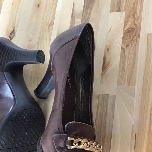 NATURALIZER brown heeled shoes ladies gold chain size 8 - Picture 8 of 14